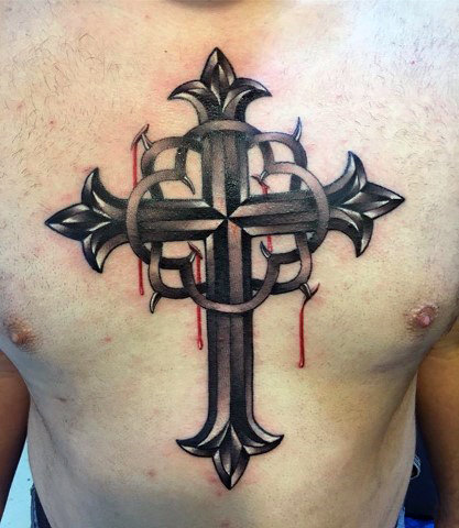 Tupac Cross by Adam Sky, Sacred Heart Tattoo, Vancouver, Canada : r/tattoos