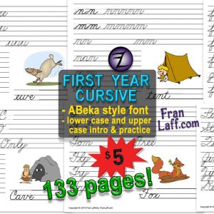 First Year Cursive: ABeka style font