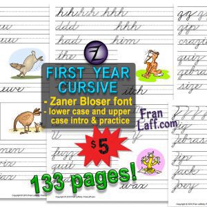 First Year Cursive: Zaner Bloser style font