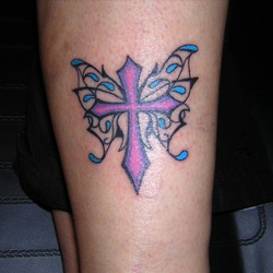 cross tattoo with butterfly  Clip Art Library