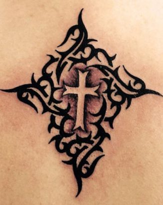 Stone cross and tribal tattoo | Done @ Heaven 'n' Hell Tatto… | Flickr